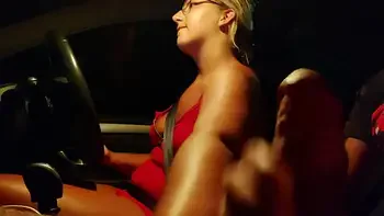 stuck in traffic, a stranger gets in my car and offers me better than the gear lever ...