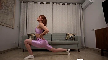 Redhead girlfriend gets two big hard cocks