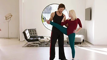 Two hot babes, madelyn and jean, riding cock and moaning in hd