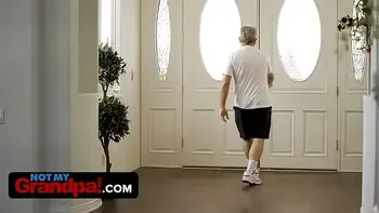 Dirty Old StepGrandpa Takes Advantage Of His Sexy Step And Fills Her Mouth With Hot Jizz