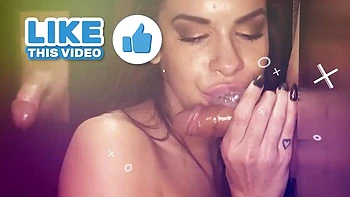 GLORYHOLE SECRETS - Angelina Moon Returns  Swallows Fresh Loads at Gloryhole