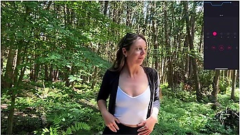 A Walk In The Woods Never Felt So Good! Public Orgasm Almost Caught!