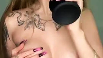 Dirty talk, enormous tits, and a nude super-hot honey in undergarments - this