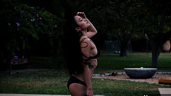 Markus Dupree and Rae Lil Black enjoy passionate sex by the pool