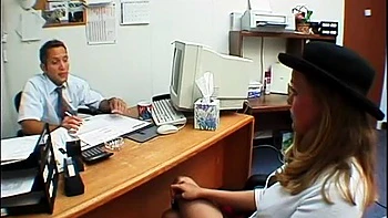 Coed blows college counselor in the office