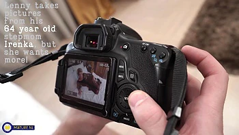 64 Year Old Stepmom Irenka Seduces Her Stepson Into Fucking Her During A Photoshoot