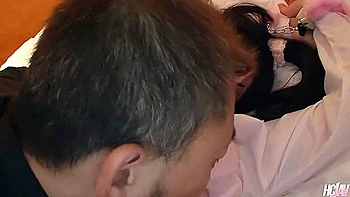 Slutty Japanese Babes Chiharu And Hikari Serve Their Master