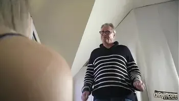 Horny teen rides grandpa cock then sucks it deepthroat