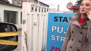 Sexy babe is taken into the fuck bus to have some horny fun