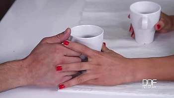 Upside Down: Hot-Blooded Brunette Babe Sucks Cock in Kitchen