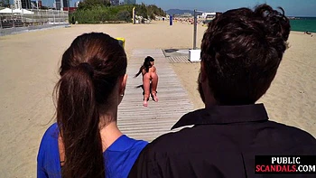 Stunning MILF at Naked Beach Walk
