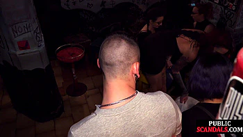 Mouthgagged naughty babe fucked in public