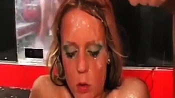 She gets covered in cum 3: Brunette, Cumshot  Small Tits Porn