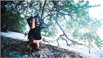 Alternative Girls Shibari - Outdoor Public Kinbaku Rope Play Action With Tattooed Teens 18+ - Bondage