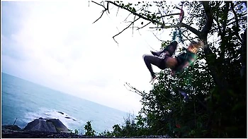 Tattoo Piercing Dreadhead Girl Gets Tied Up By Lily Lu On Public Beach - Kinbaku, Shibari, Bondage