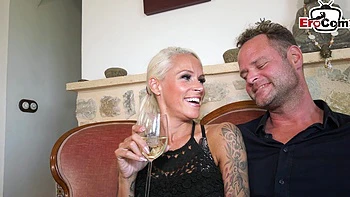 German wife gets cheating and cuckold husband watches