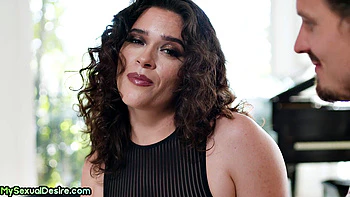 Big ass babe loves deepthroating BF's dick