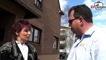 German mature housewife flirted and fucked on the street