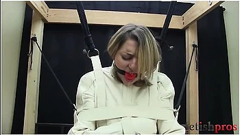Missy Minks In Straight Jacket Fixed To A Sybian