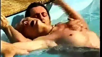 Vintage Lesbian Turns FMF Pool Threesome: Blowjob, Doggy  Licking Porn