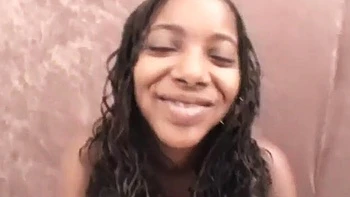 Cum hungry ebony slut goes down on dick in POV close up