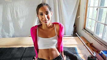 Kitty Rivera, the cute latina girl, gave Ken Feels a blowjob and got fucked hard.