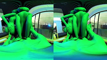 FVR - 4 - Threesome Poolside - Mindy and Lilly