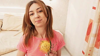 Andrea plays with her pussy in a sexy night dress