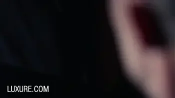 Gangbang with a busty brunette in a parking