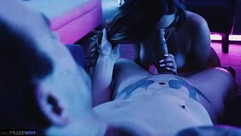 Athena Faris - Love in Neon: Blowjob, Doggy  Cowgirl Porn