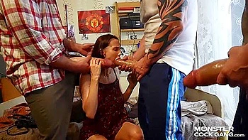 Monster Shlong Gang : Small Stepdaughter Shared With Fellas