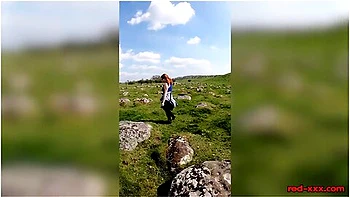 Hot Milf Red Xxx Goes For A Topless Walk On Easter