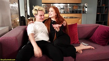 Rough Cuckold Becomes Her First DP Sex