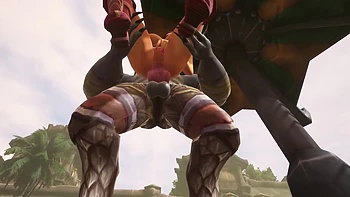 Sex with a Werewolf at the Beach - Warcraft Porn Parody