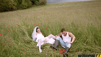 A bride cheats on her husband with her lover in the forest