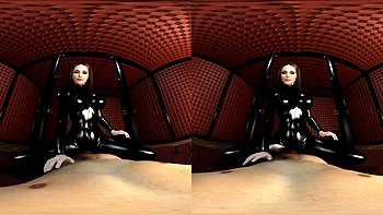 Shiny Busty Latex Girl Rides You – POV Cowgirl