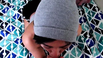 Young Asian Tastes White Cock in the Morning