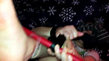 Balomiri Bianca Nicoleta fucked feet tied to a broomstick