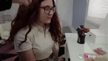 The slutty teen redhead is back in our studios to receive the great fuck she needs