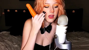 Diddly Easter Bunny Eats a Carrot Lewd ASMR Video