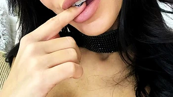 Amateur busty brunette masturbates and does hand job