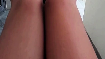 Horny Teen Flashes and Masturbates on Beach Terrace