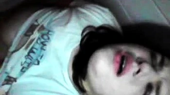 Amateur brunette double toying on webcam