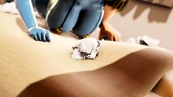 Hentai redhead gives blowjob and having sex