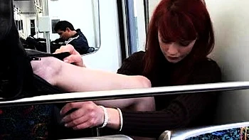 Nasty redhead babe sucks and jerks