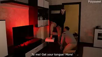 She let her husband pegging with a girl friend