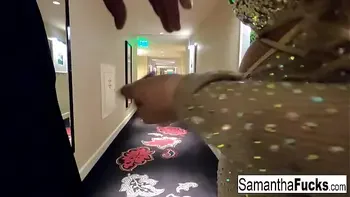 Sexy hotel room romp with Samantha Saint & Damon Dice