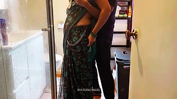Beautiful Indian Wife In Saree Enjoys Cosplay Love Making, Lips To Lips Kissing, Big Boobs Play And Moaning