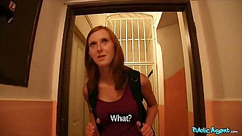 Fake College Inspector Gets Busty Redhead To Pay With Blowjob - Reality