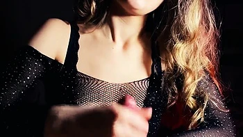 Beauty Jerks Off Boyfriend - Quick Cumshot on Vibrator